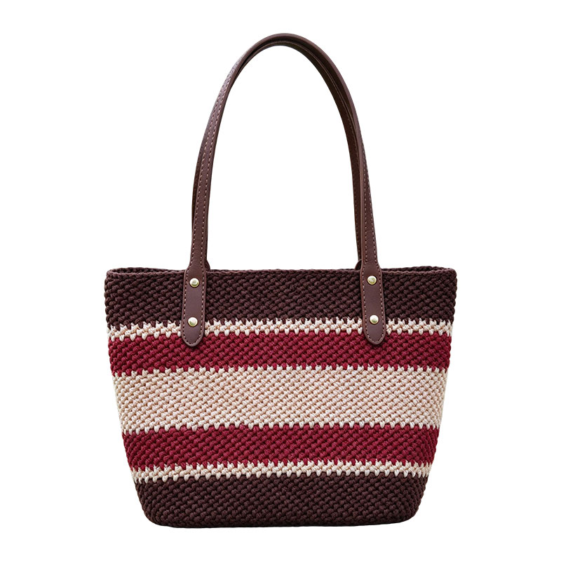 Sac fourre-tout tissé à la main à blocs de couleurs