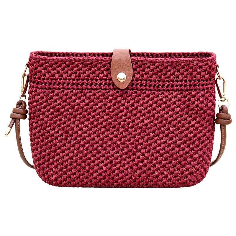 Sac à bandoulière tissé vin